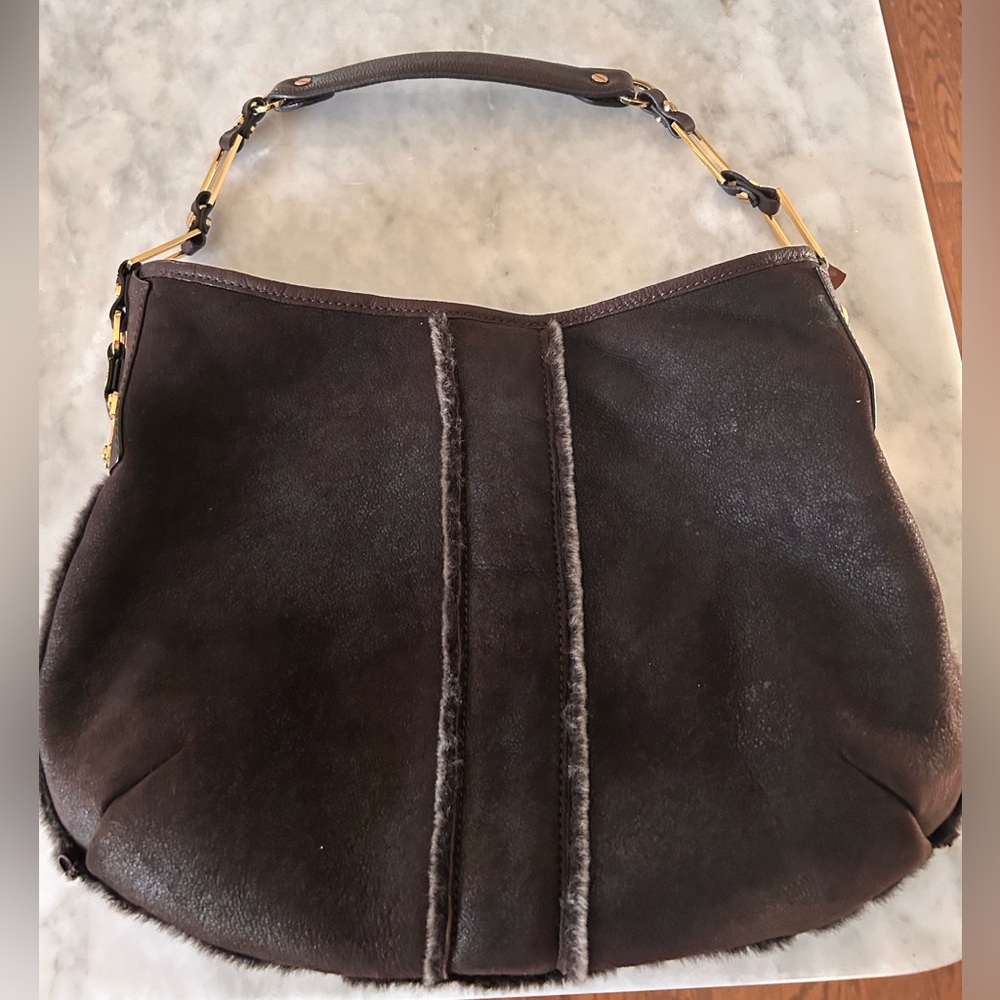 Vintage Tory Burch Elegant Brown Leather Shoulder Bag